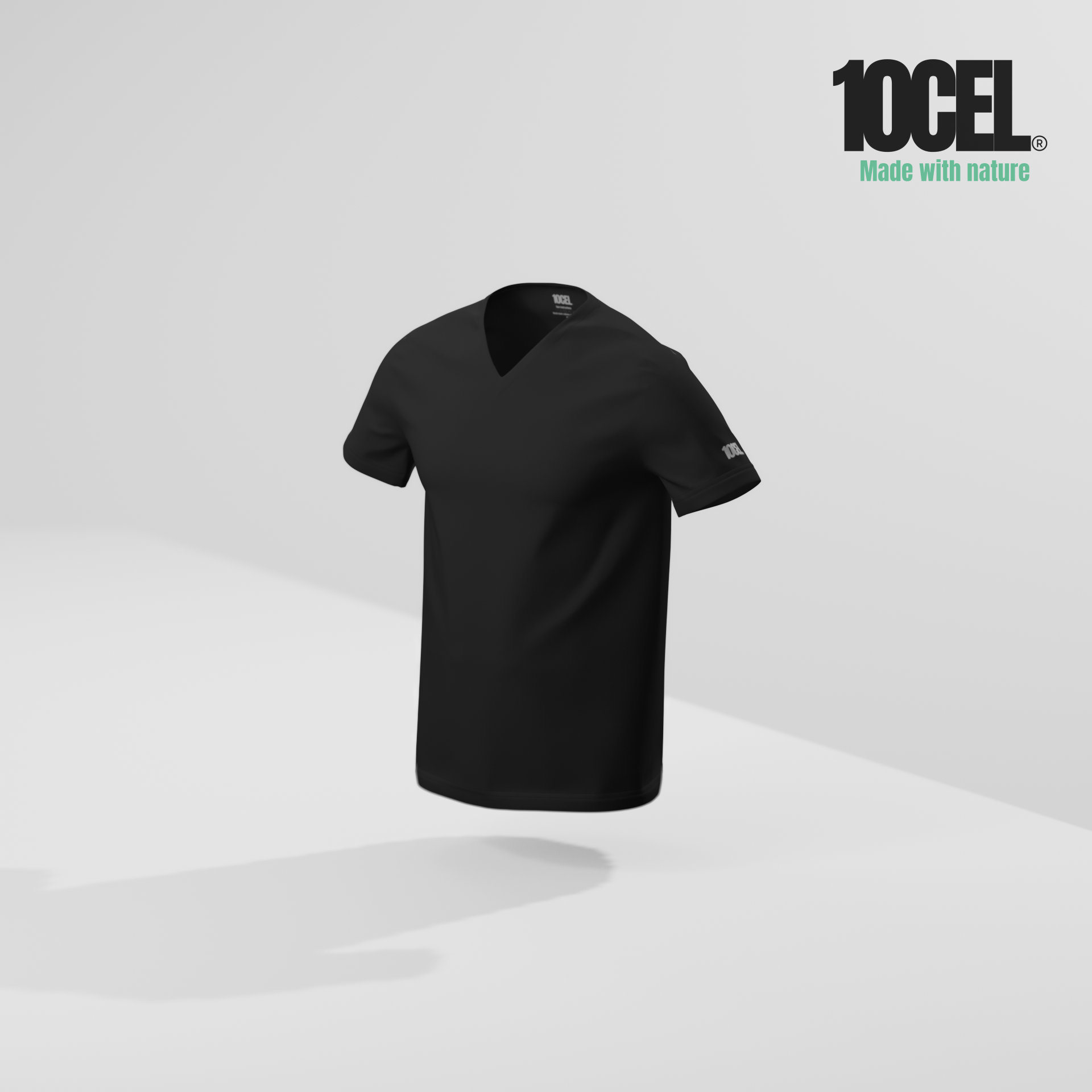 10CEL V-Hals T-Shirt Black - (Pack of 4)
