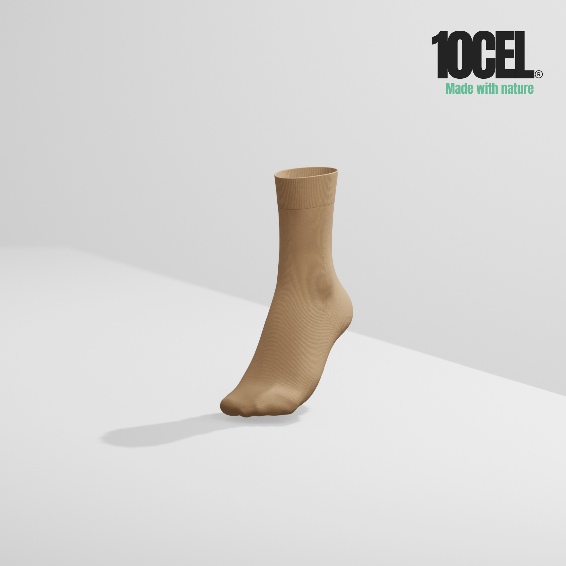 10CEL Plain Sokken Beige
