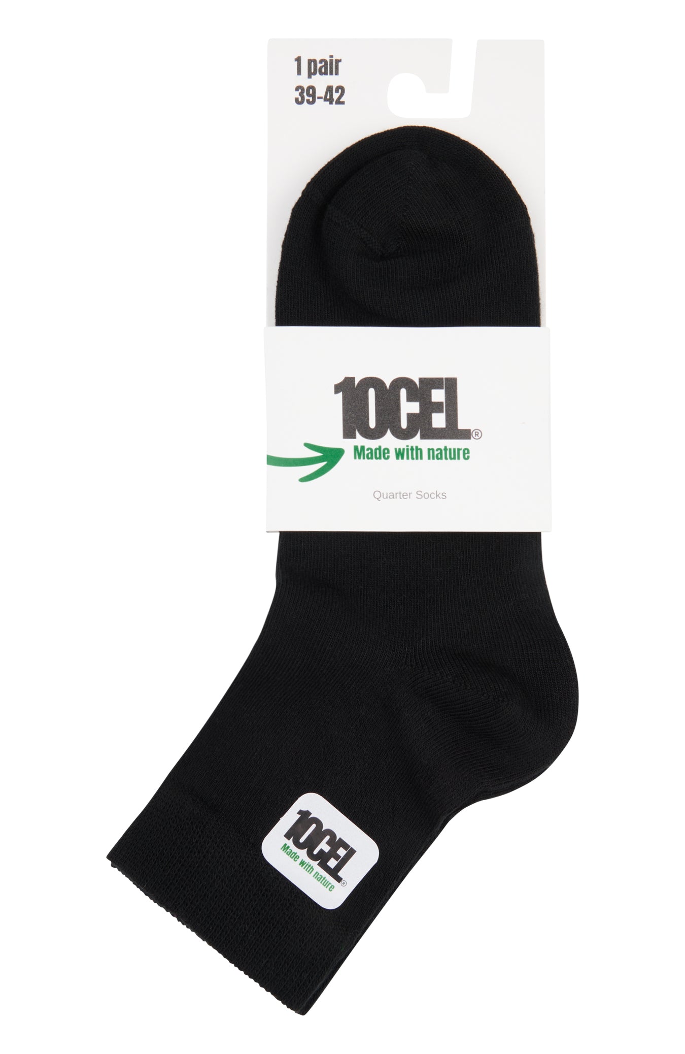 10CEL Quarter Socks Black - (Pack of 2)