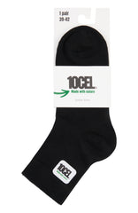 10CEL Quarter Socks Black - (Pack of 2)