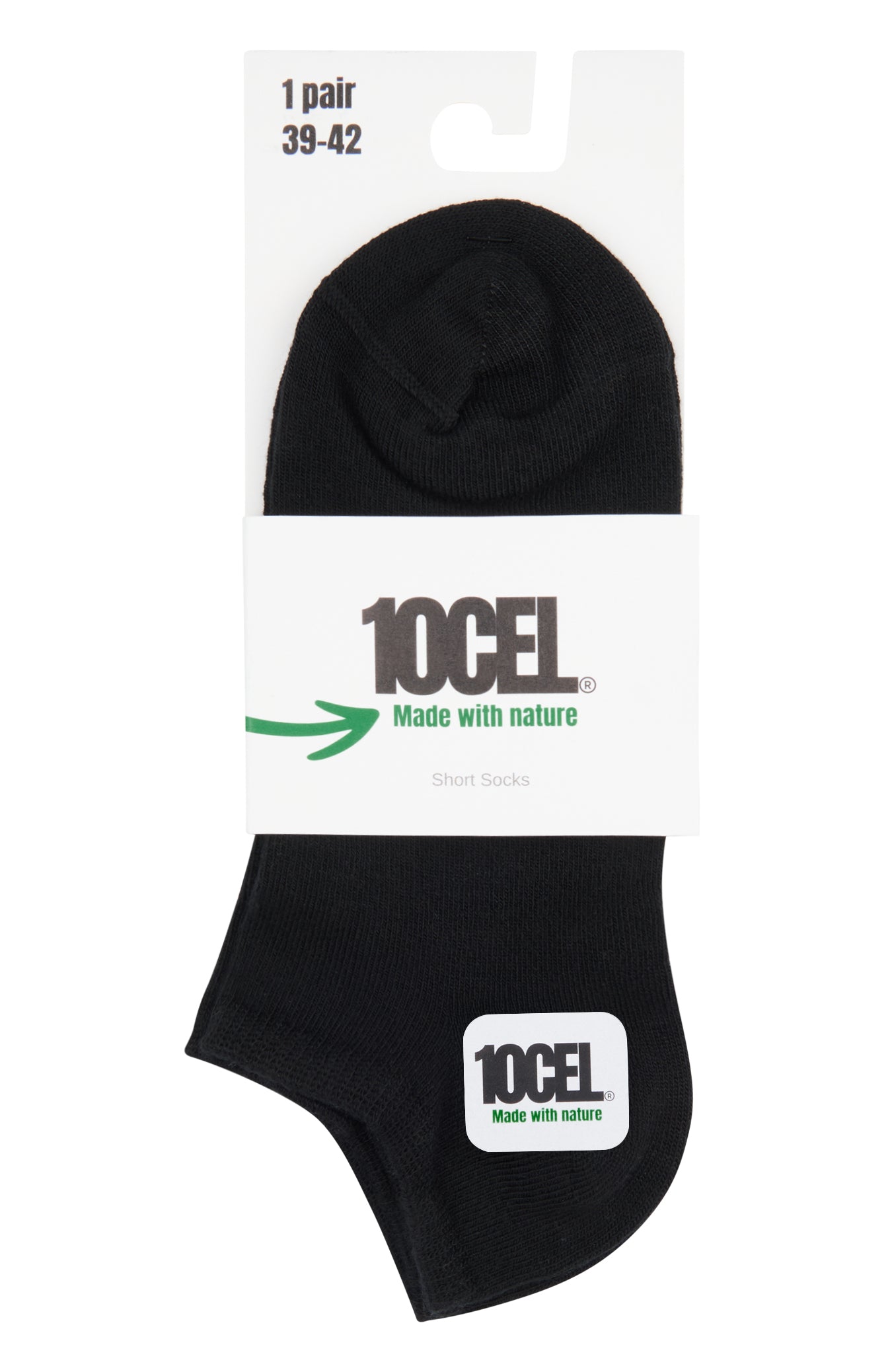 10CEL Short Socks Black - (Pack of 2)